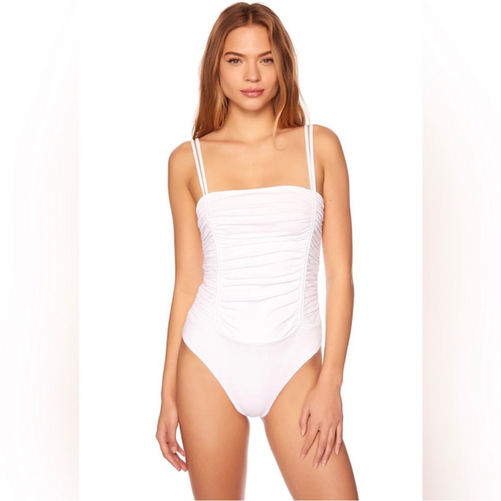 NWOT Susana Monaco Gathered Double String Bodysuit (with minor flaw) - Size XS